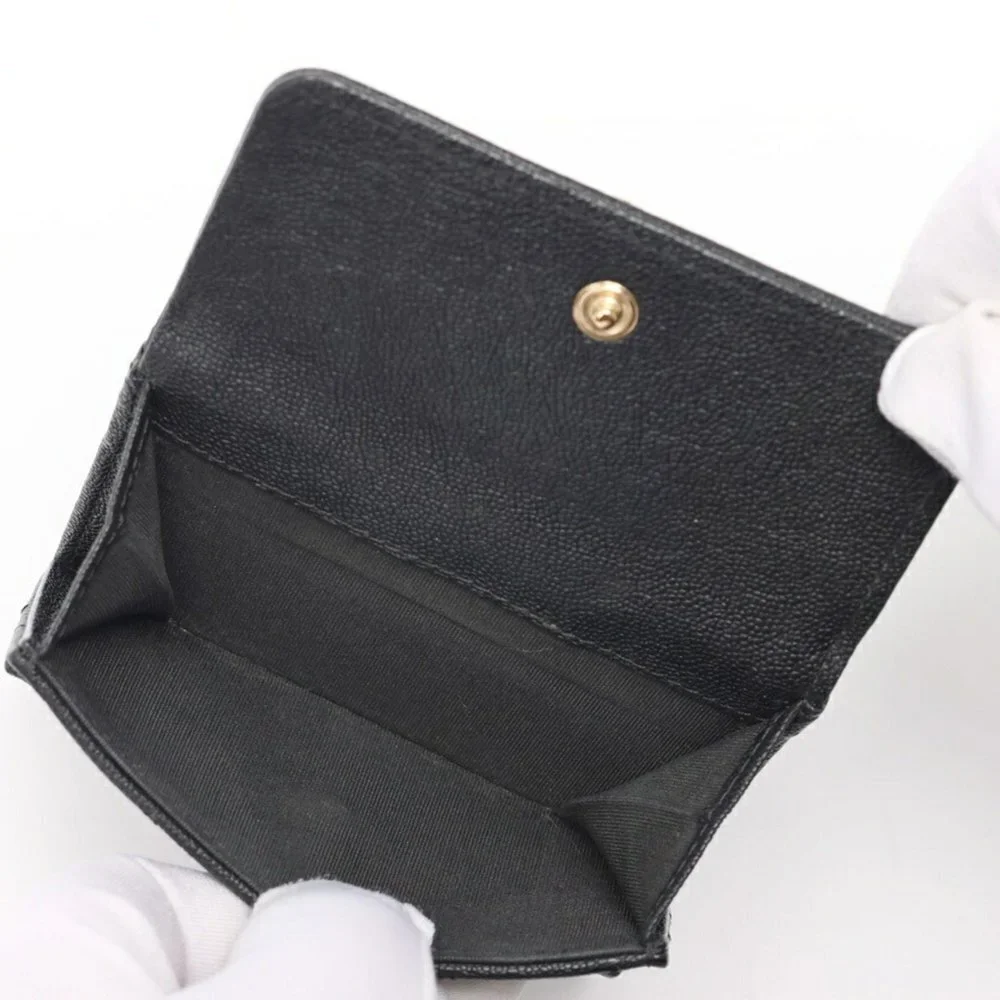 CHANEL Black Caviar Leather Wallet